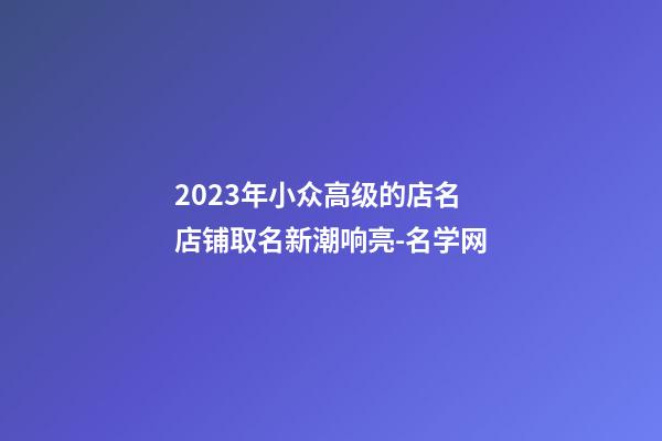 2023年小众高级的店名 店铺取名新潮响亮-名学网-第1张-店铺起名-玄机派